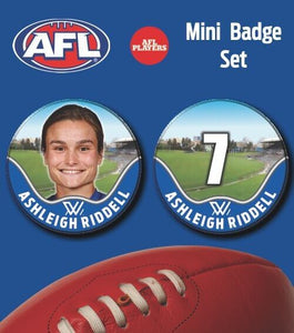 2021 AFLW Nth Melbourne Mini Player Badge Set - RIDDELL, Ashleigh