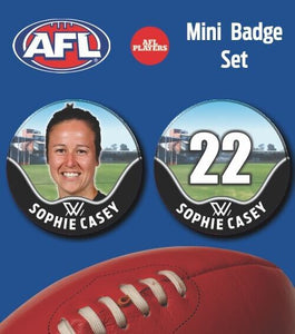 2021 AFLW Collingwood Mini Player Badge Set - CASEY, Sophie