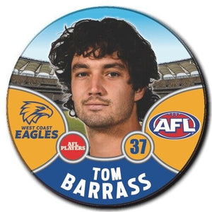 2021 AFL West Coast Eagles Player Badge - BARRASS, Tom