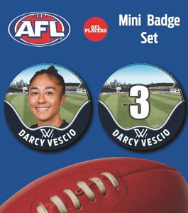 2021 AFLW Carlton Mini Player Badge Set - VESCIO, Darcy