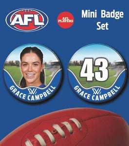 2021 AFLW Nth Melbourne Mini Player Badge Set - CAMPBELL, Grace