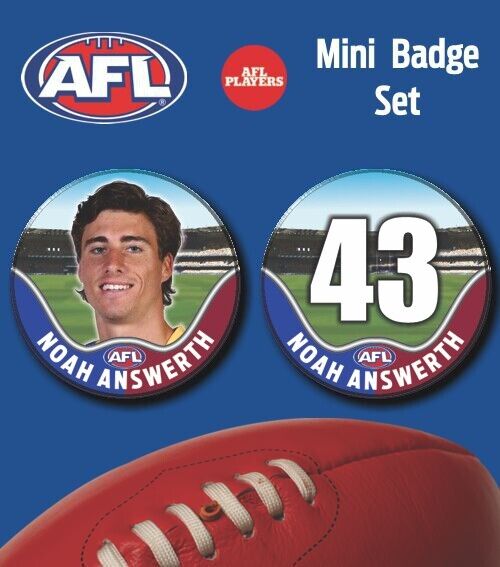 2021 AFL Brisbane Mini Player Badge Set - ANSWERTH, Noah