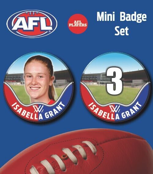 2021 AFLW Western Bulldogs Mini Player Badge Set - GRANT, Isabella