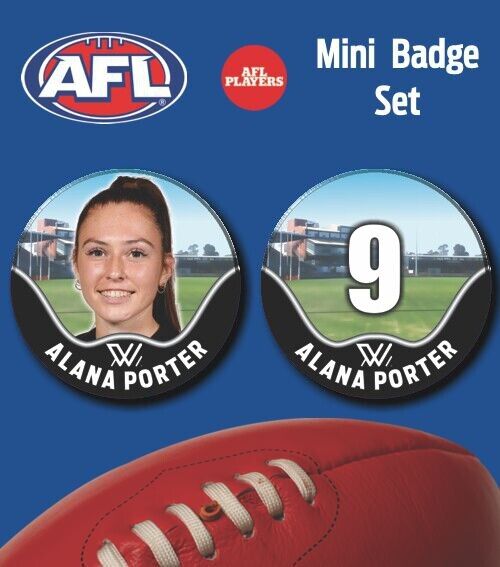 2021 AFLW Collingwood Mini Player Badge Set - PORTER, Alana