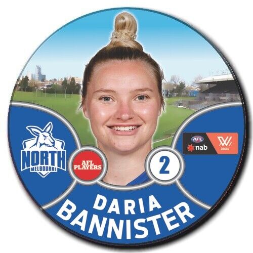 2021 AFLW North Melbourne Player Badge - BANNISTER, Daria