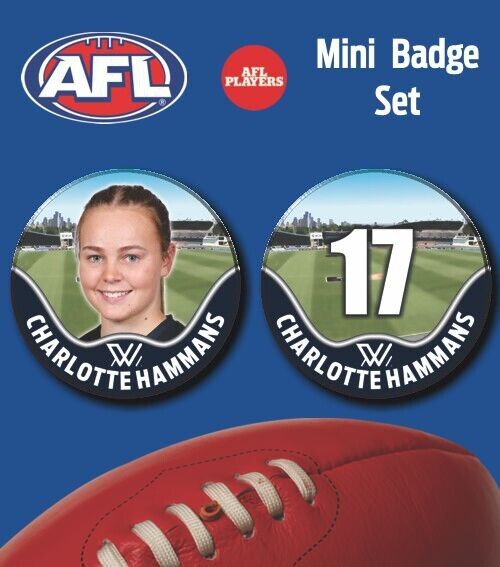 2021 AFLW Carlton Mini Player Badge Set - HAMMANS, Charlotte