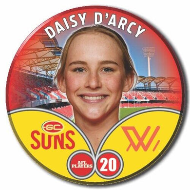 2023 AFLW S7 Gold Coast Suns Player Badge - D'ARCY, Daisy