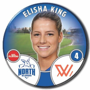 2022 AFLW North Melbourne Player Badge - KING, Elisha