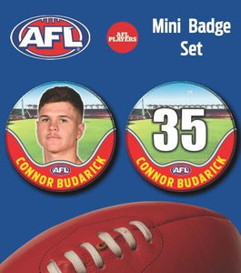 2021 AFL Gold Coast Suns Mini Player Badge Set - BUDARICK, Connor