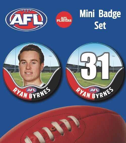 2021 AFL St Kilda Mini Player Badge Set - BYRNES, Ryan
