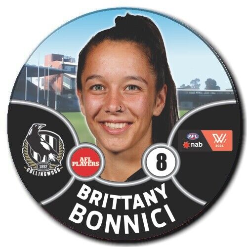 2021 AFLW Collingwood Player Badge - BONNICI, Brittany