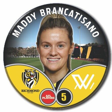 2023 AFLW S7 Richmond Player Badge - BRANCATISANO, Maddy
