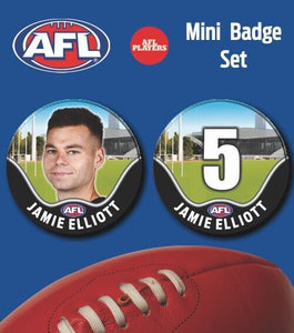 2021 AFL Collingwood Mini Player Badge Set - ELLIOTT, Jamie