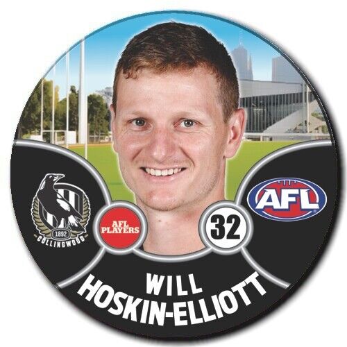 2021 AFL Collingwood Player Badge - HOSKIN-ELLIOTT, Will