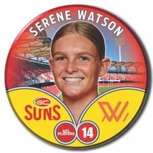 2023 AFLW S7 Gold Coast Suns Player Badge - WATSON, Serene