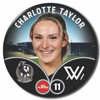 2023 AFLW S7 Collingwood Player Badge - TAYLOR, Charlotte
