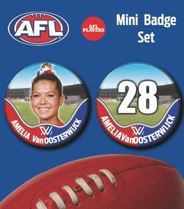 2021 AFLW Western Bulldogs Mini Player Badge Set - Van OOSTERWIJCK, Amelia