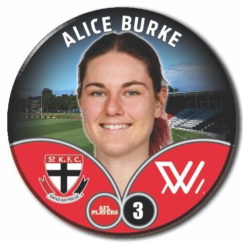 2023 AFLW S7 St Kilda Player Badge - BURKE, Alice