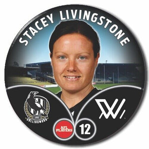 2023 AFLW S7 Collingwood Player Badge - LIVINGSTON, Stacey