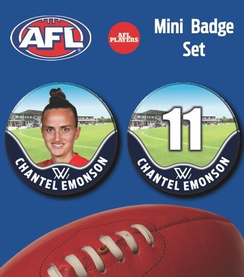 2021 AFLW Melbourne Mini Player Badge Set - EMONSON, Chantel