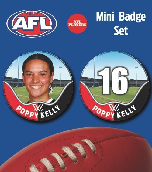 2021 AFLW St. Kilda Mini Player Badge Set - KELLY, Poppy