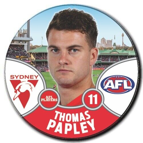 2021 AFL Sydney Swans Player Badge - PAPLEY, Thomas