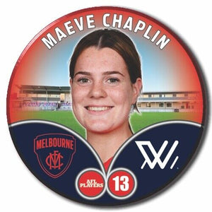2023 AFLW S7 Melbourne Player Badge - CHAPLIN, Maeve