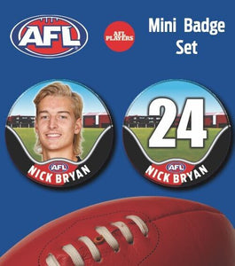 2021 AFL Essendon Mini Player Badge Set - BRYAN, Nick