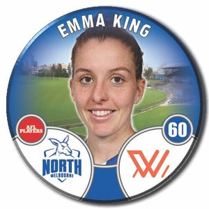 2022 AFLW North Melbourne Player Badge - KING, Emma