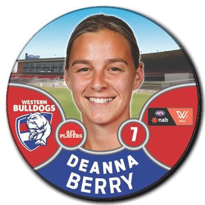 2021 AFLW Western Bulldogs Player Badge - BERRY, Deanna
