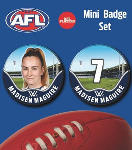 2021 AFLW Geelong Mini Player Badge Set - MAGUIRE, Madisen