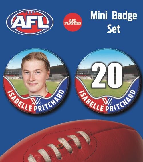 2021 AFLW Western Bulldogs Mini Player Badge Set - PRITCHARD, Isabelle