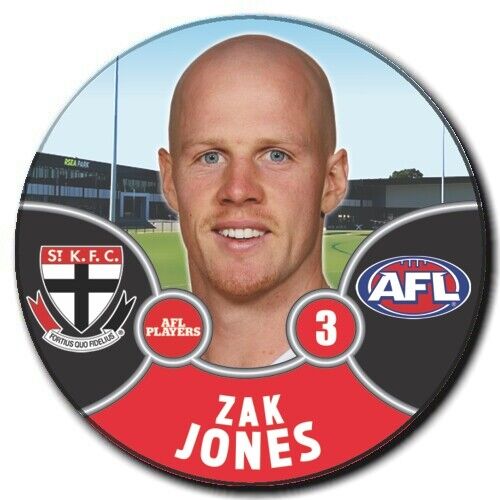 2021 AFL St Kilda Player Badge - JONES, Zak