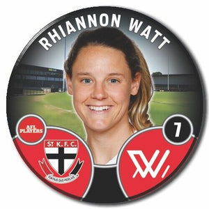 2022 AFLW St Kilda Player Badge - WATT, Rhiannon