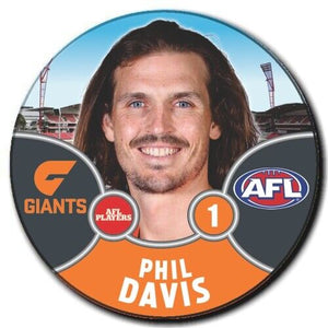 2021 AFL GWS Giants Player Badge - DAVIS, Phil