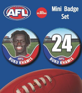 2021 AFL Western Bulldogs Mini Player Badge Set - KHAMIS, Buku