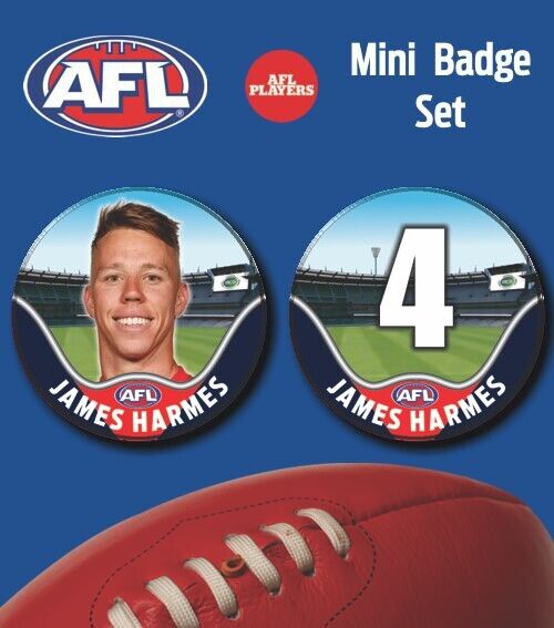 2021 AFL Melbourne Mini Player Badge Set - HARMES, James