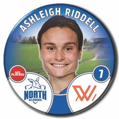 2022 AFLW North Melbourne Player Badge - RIDDELL, Ashleigh