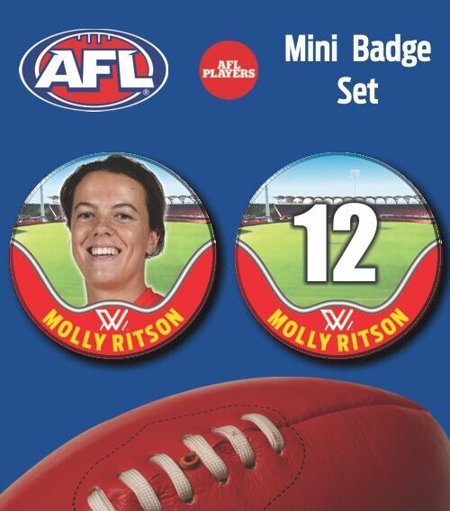 2021 AFLW Gold Coast Suns Mini Player Badge Set - RITSON, Molly