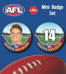 2021 AFLW Brisbane Mini Player Badge Set - DAVIDSON, Dakota