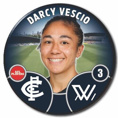 2022 AFLW Carlton Player Badge - VESCIO, Darcy
