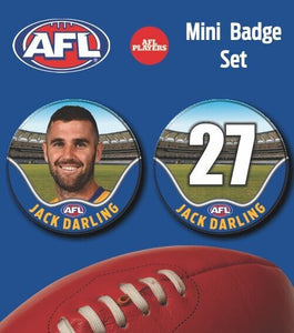 2021 AFL West Coast Eagles Mini Player Badge Set - DARLING, Jack