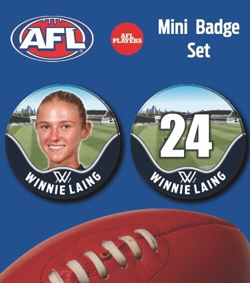 2021 AFLW Carlton Mini Player Badge Set - LAING, Winnie