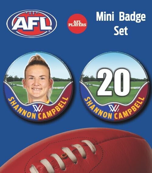 2021 AFLW Brisbane Mini Player Badge Set - CAMPBELL, Shannon