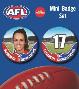 2021 AFLW Western Bulldogs Mini Player Badge Set - GEORGOSTATHIS, Elisabeth