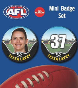 2021 AFLW Richmond Mini Player Badge Set - LAVEY, Tessa