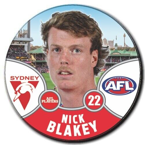 2021 AFL Sydney Swans Player Badge - BLAKEY, Nick