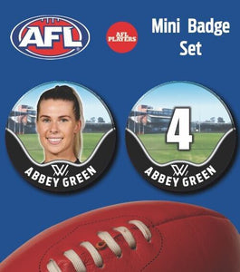 2021 AFLW Collingwood Mini Player Badge Set - GREEN, Abbey