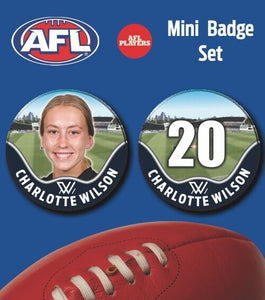 2021 AFLW Carlton Mini Player Badge Set - WILSON, Charlotte