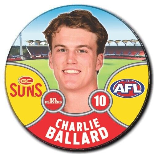 2021 AFL Gold Coast Player Badge - BALLARD, Charlie